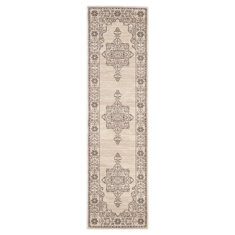 2'3inx8' Runner Amelia Area Rug Creme/Gold - Safavieh