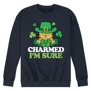 Men's - Garfield - Charmed I'm Sure St. Patrick's Day Graphic Fleece Sweatshirt - 1 of 4