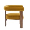 ModernLuxe Accent Chair, Velvet Upholstered Armchair, Wooden Single Sofa Lounge Chair with Round Arm - 4 of 4