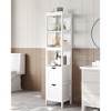 VASAGLE Bathroom Floor Cabinet Bathroom Storage Organizer Rack Stand,Multifunctional Corner Unit 2 Drawers - 2 of 4