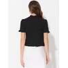 INSPIRE CHIC Women's Ruffle Short Sleeve Open Front Bolero Shrugs - 3 of 4