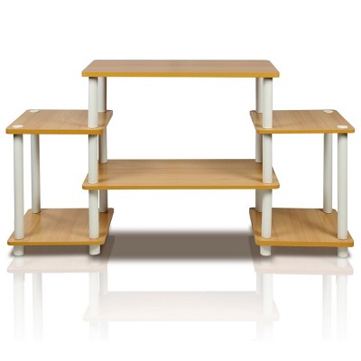 Beech & White Turn-N-Tube No-Tools Entertainment Stand