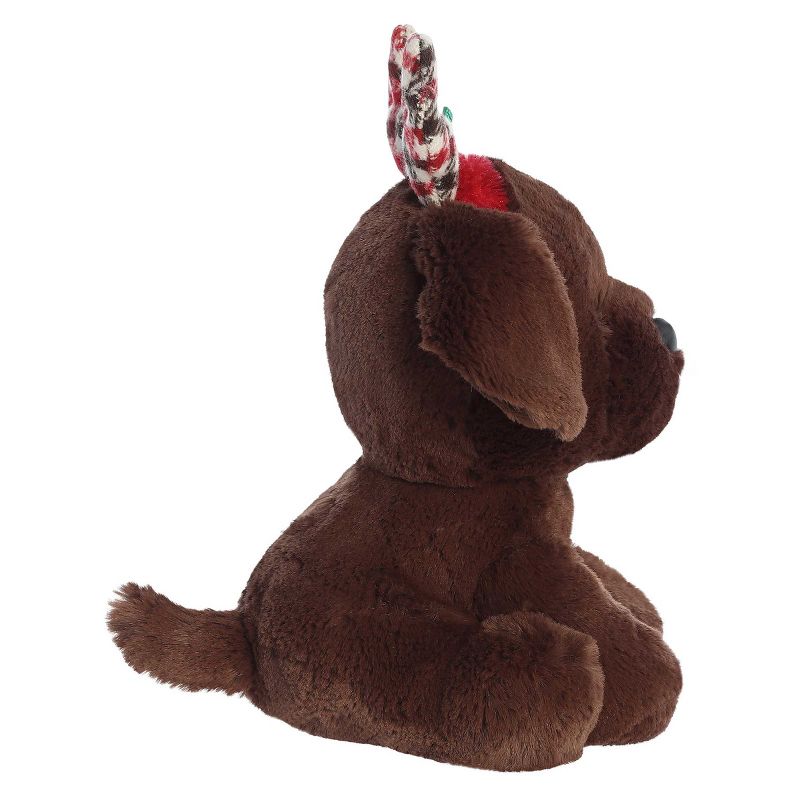 Aurora Medium Brown Holiday Holiday Cheer 7.5" Rudy Chocolate Lab Festive Stuffed Animal, 3 of 5