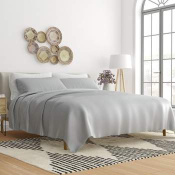 Becky Cameron 4-Piece Natural Solid Linen & Rayon from Bamboo Blend King  Deep Pocket Bed Sheet Set IH-4P-LBA-K-NAT - The Home Depot
