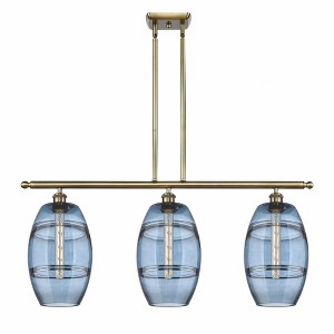 Vaz - 3 Light Stem Hung Island In Industrial Style-10.38 Inches Tall and 36 Inches Wide - 1 of 1