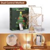 Aoibox 1 Piece 10 x 8 Inch Christmas Tree Topper Star with 40 LED Lights 8 Lighting Modes Remote Control Metal Wire Design Gold - 2 of 4