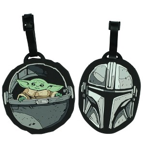 Disney Star Wars The Mandalorian Mando and Grogu 2 Pack Rubber ID Luggage Tags Multicolored - 1 of 4