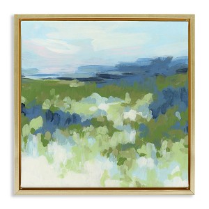 Stupell Industries Green & Blue Nature Black Floater Framed Canvas Wall Art - 1 of 4