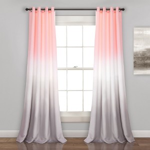 Home Boutique Umbre Fiesta Light Filtering Window Curtain Panels Blush/Gray 52X95 Set - 1 of 1