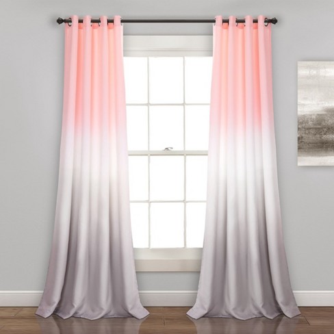 Home Boutique Umbre Fiesta Light Filtering Window Curtain Panels Blush/Gray 52X95 Set - image 1 of 1