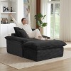 Dolonm Single Large-sized Sofa with Foot Pedals, Multi Part Activity Design, Corduroy Fabric, Removable and Washable,Black - 3 of 4