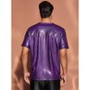 Lars Amadeus Men's Round Neck Short Sleeves Nightclub Party Metallic T-Shirt - 3 of 4