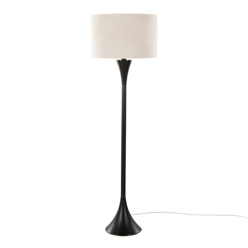 LumiSource Lenuxe 65&#34; Contemporary Metal Floor Lamp in Oil Rubbed Bronze with Natural Linen Shade from Grandview Gallery, 1 of 7