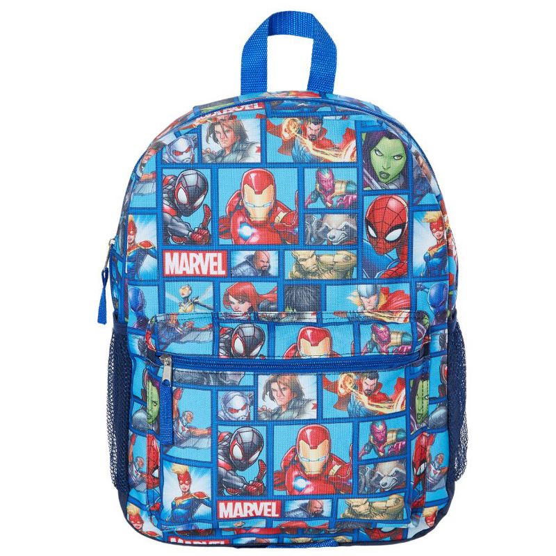 Disney Marvel Comics Avengers Iron Man, Thor, Captain Marvel, Spiderman Backpack for Kids, 16 inch, 1 of 9