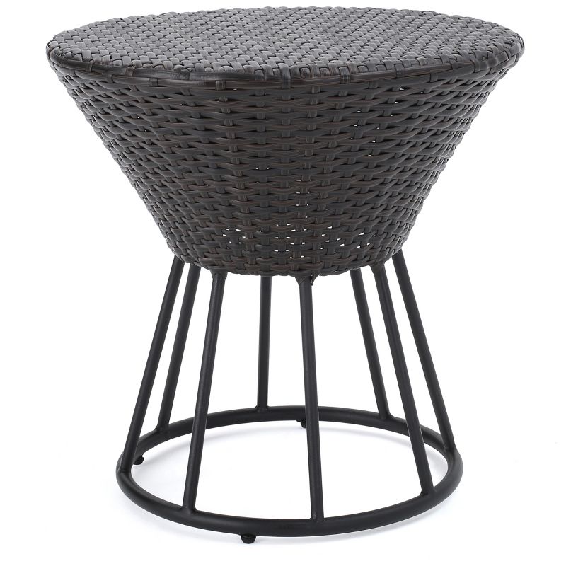 Crete Round Wicker Outdoor Side Table - Christopher Knight Home, 1 of 10