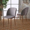 NicBerx Set of 2 Modern Dining Chair Upholstered Fabric Curved Backrest Accent Chair with Wood Legs,Gray - 4 of 4