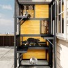 YOOCOZZ Large Cat Catio 4 Tiers Cat Enclosure for Outdoor, Attached to Window for Multiple Cats with Platforms and Resting Rooms-Brown - 2 of 4