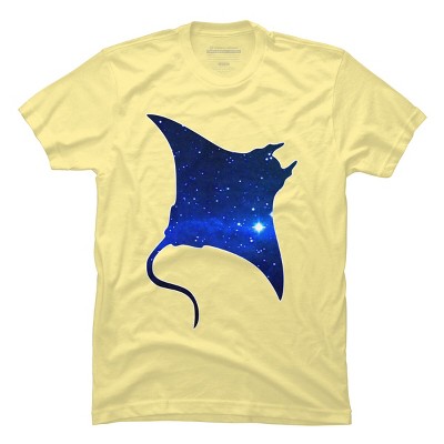 Men's Design By Humans Space Manta Ray By Shrenk T-Shirt