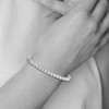 Black Bow Jewelry 4mm Stainless Steel & White CZ Prong Set Tennis Link Bracelet, 7.5 In - 4 of 4
