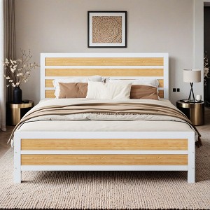 Metal Frame Queen Size Platform Bed with Underneath Storage - Leovsnove - 1 of 4