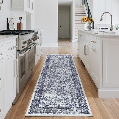 Hallway Runner Rug Machine Washable Vintage Distressed Rug Indoor Carpet