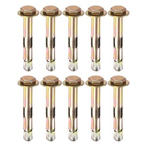 Unique Bargains Galvanized Iron-Carbon Steel Anti-Corrosion Durable Expansion Bolt 10 Pcs - 1 of 4