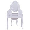 Tangkula Mirror Vanity Table Unit Makeup Set Wood Makeup Dressing Table Set White - 2 of 4