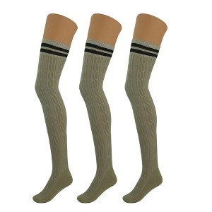 3 Pairs Over-the-Knee Thigh-High Socks for Women – Warm Boot Stockings, Soft & Stretchy Knit, US Size 5-10 - 1 of 4