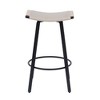 TOAOTBNBOB Modern Bar Stools with Round Footrest, Counter Height Barstools Set of 2, Kitchen Island Bar Chair with Ergonomic Seat, White - 2 of 4