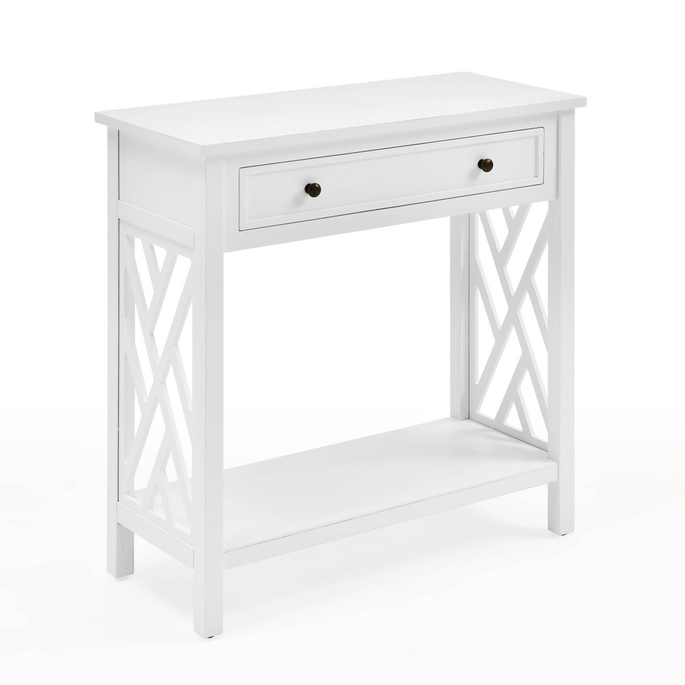 Photos - Coffee Table Arcadia Acacia Wood Round Wedge Tables White - Alaterre Furniture