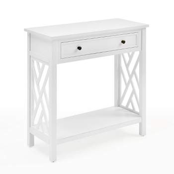 Arcadia Acacia Wood Round Wedge Tables White - Alaterre Furniture