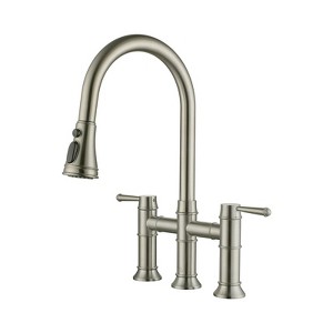 CASAINC Pull Down Bridge Kitchen Faucet - 1 of 4