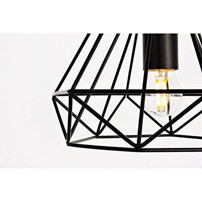 Modern Black Iron Geometric Pendant Light Fixture
