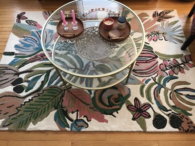 7'x10' Floral Wool Tufted Area Rug Pink/white - Threshold™: Bohemian ...