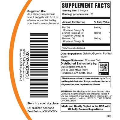 BulkSupplements Omega 3-6-9 Softgels