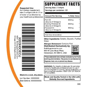 BulkSupplements Omega 3-6-9 Softgels - 1 of 4