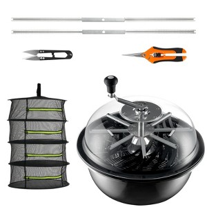 VEVOR Leaf Bowl Trimmer, 19'' Trimmer Bowl, Manual Bud Trimmer with Stainless-Steel Blades for Twisted Spin Cut, Clear Visibility Dome, Silver - 1 of 4