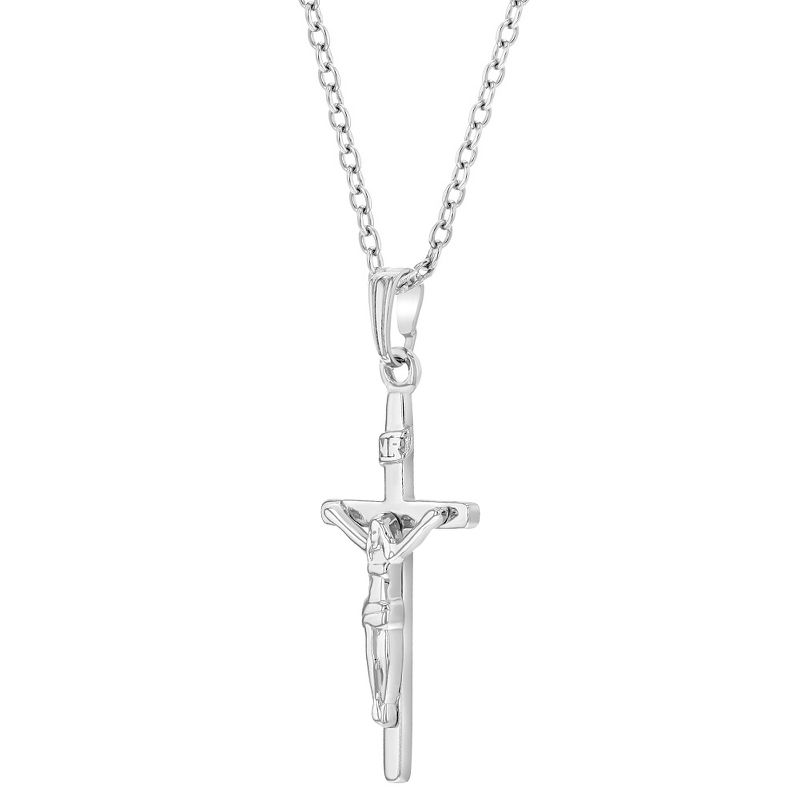 Girls' Traditional Crucifix Cross Sterling Silver Necklace - In Season Jewelry, 2 of 5