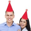 Big Dot of Happiness Red Confetti Stars - Cone Happy Birthday Party Hats for Kids and Adults - Set of 8 (Standard Size) - 2 of 4