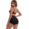 INSPIRE CHIC Women's High-Waisted Tummy Control Butt Lifting Briefs Lace Trim Stretch Comfortable and Breathable Panties - 2 of 4