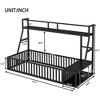 Twin Size Floor Bed Frame with Safety Fence, Desk and Storage Shelves - 3 of 4