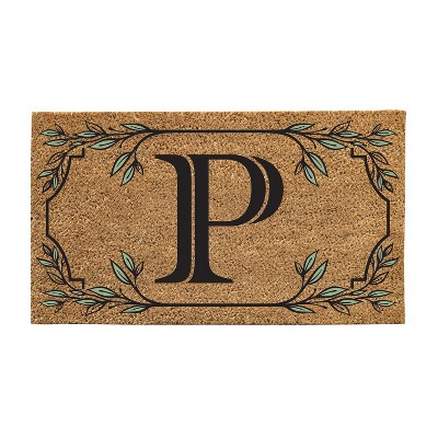 28" x 16" Monogram Coir Mat, Letter  "P"