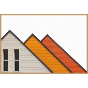33" x 23" Triangle Houses by Massimo Della Latta Framed Canvas Wall Art Print - Amanti Art: Modern Lithograph, Polystyrene Frame - 1 of 4
