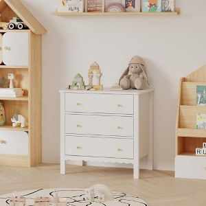 white and gold nursery dresser White 3 Drawer Dresser, MDF Chest of Drawers with Gold Knobs, Storage  Cabinet for Bedroom, Nursery, Kids Room or Entryway : Target