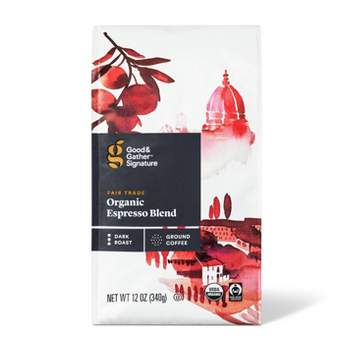 Signature Organic Espresso Blend Dark Roast Ground Coffee - 12oz - Good & Gather™