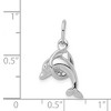 Black Bow Jewelry Sterling Silver Small 3D Polished Dolphin and Hoop Charm - 4 of 4