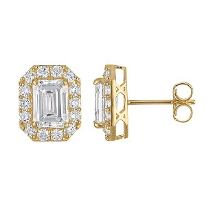 Naturalux 14K Yellow Gold 2.75 cttw Lab Grown Diamond Halo Stud Earrings - 1 of 4