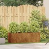 vidaXL Weathering Steel Garden Planter Box - 47.2"x15.7"x15.7" Rectangular Rusty Brown Pot for Plants, Vegetables, Herbs - Patio/Outdoor Use - 3 of 4
