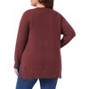 Women's Plus Size V Neck Long Sleeve Slit Hem Casual Pullover Fall Winter Knit Sweater - Agnes Orinda - 4 of 4