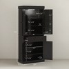 71" Kitchen Pantry Cabinet with LED Lights, 6 Door Shelves, a Drawer and 4 Adjustable Shelves - 3 of 4